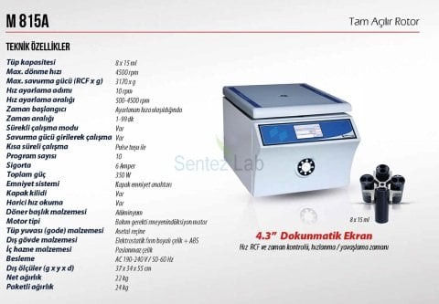 M815 AII (Açılır Başlık) Santrifüj İçin Adaptör Seti