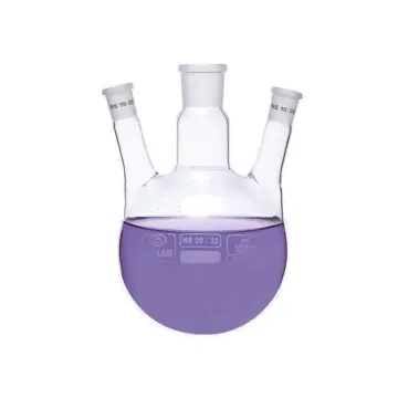 ISOLAB  Balon - Dibi Yuvarlak - 3 Boyunlu - Yan Dişi Şilif - Merkez Boyun : Ns 29/32 - Yan Boyun(Lar) : Ns 29/32 - 250 Ml
