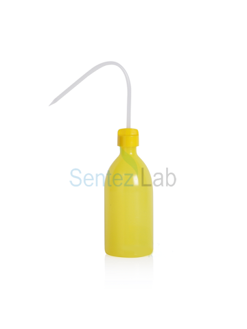 İSOLAB 062.05.05Y piset - P.E - dar boyun - 500 ml - sarı