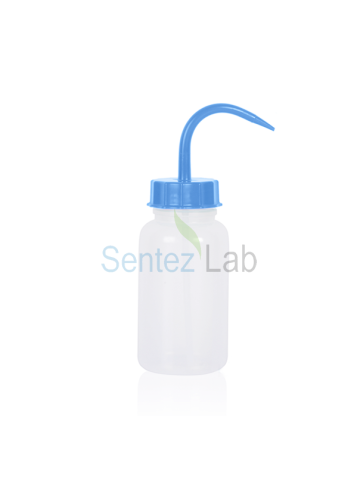 İSOLAB 062.09.05B piset - geniş boyun - PE - 500 ml - mavi kapak