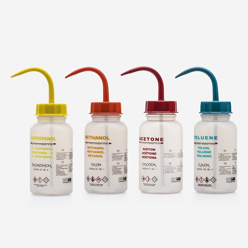 İSOLAB 062.54.500 piset - orta boyunlu - baskılı - izopropanol - 500 ml
