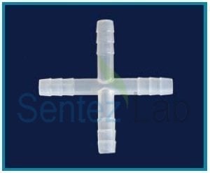 İSOLAB 052.25.008 hortum bağlantı parçası - X form - 8 mm çap