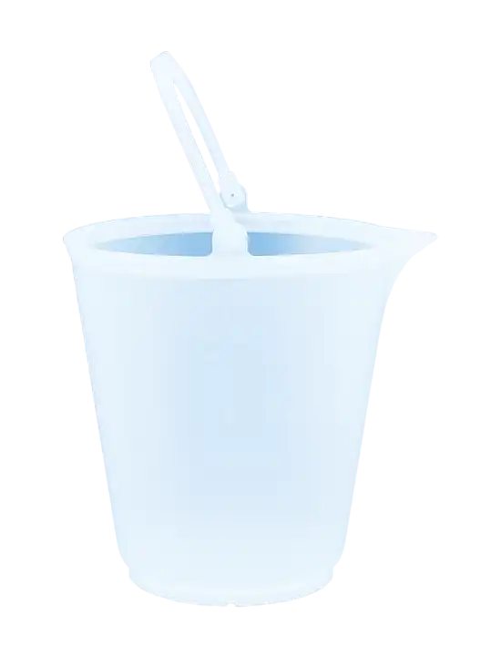 Kova - Oluk Ağzı (Pp) - Şeffaf, Dereceli - Kimyasallara Dayanaklı 12 litre