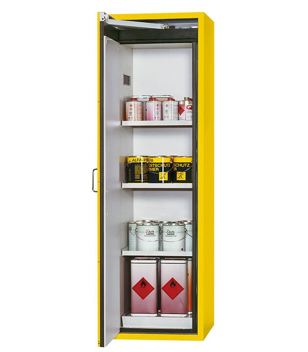 ASECOS S-CLASSIC-90 Kimyasal Saklama Dolabı – S90.196.060, 90 Dakika, Sarı