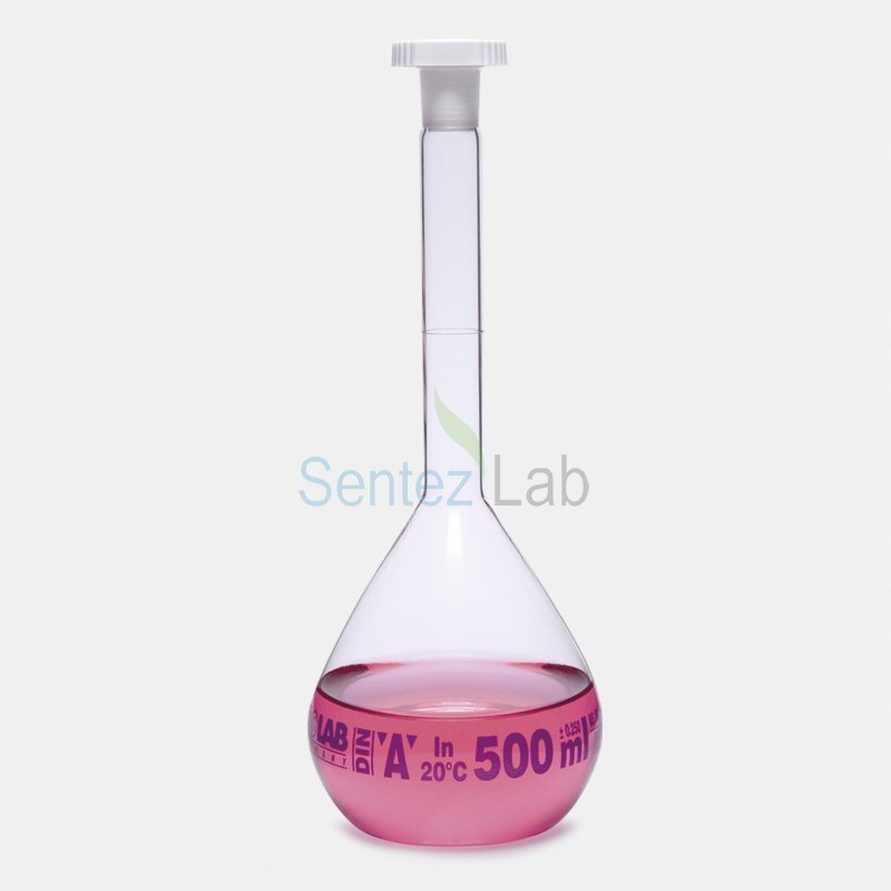 ISOLAB Balon Joje - Standart - Şeffaf - A Kalite - Grup Sertifikalı - Mavi Skala - 200 ml - NS 14/23