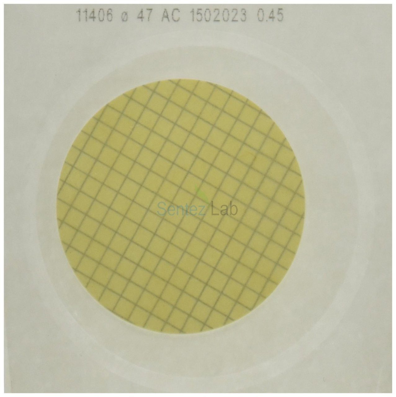 Selüloz Nitrat Membran Filtre 0,45 µm 47 mm Beyaz zemin üzerine siyah çizgili Tek Tek Steril  100 Adet/Paket