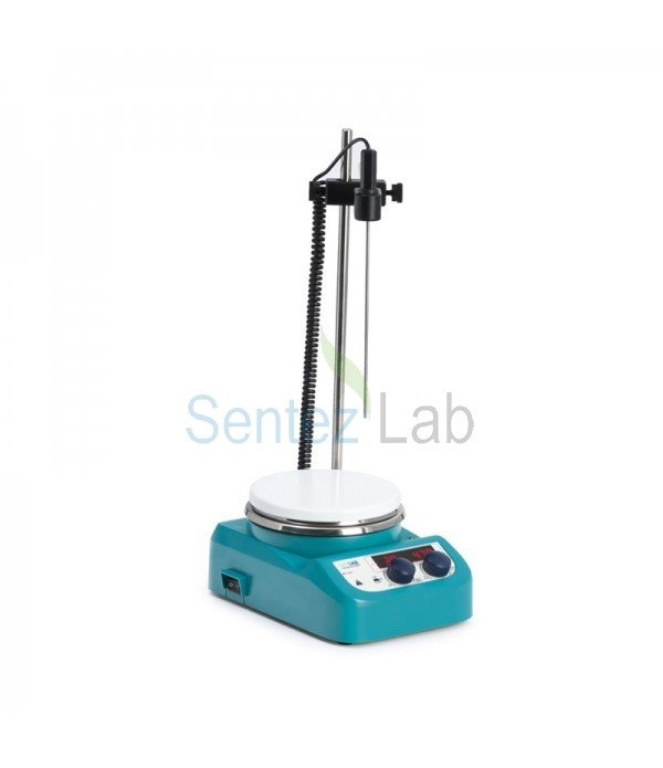 İSOLAB 613.01.001 karıştırıcı - manyetik - ısıtıcılı - 280 C - LED göstergeli Aksesuarlı