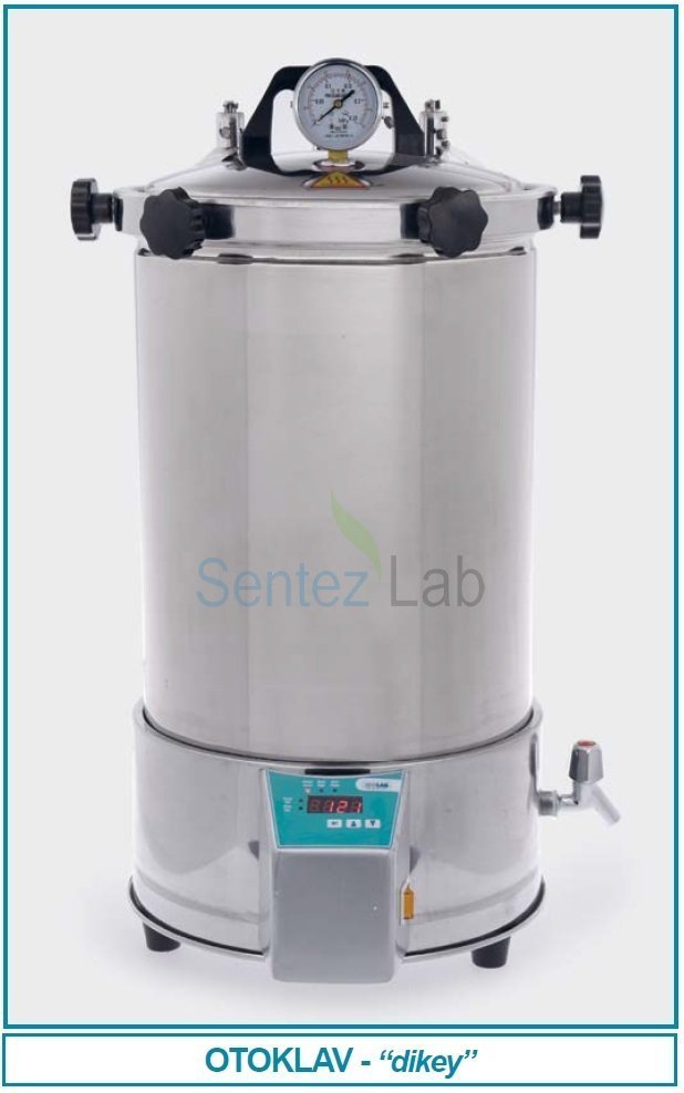 İSOLAB 601.02.024 otoklav - dik tip - 24 lt