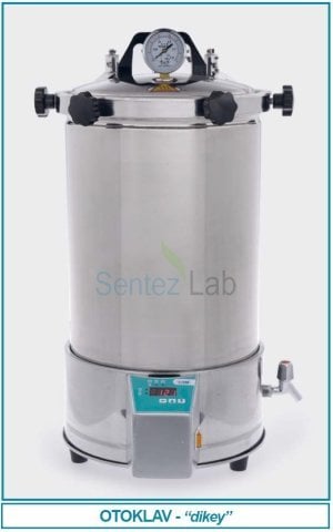 İSOLAB 601.02.024 otoklav - dik tip - 24 lt