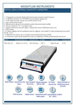 Weightlab WN-10H-120 Isıtıcılı Manyetik Karıştırıcı  10 X 400 ml