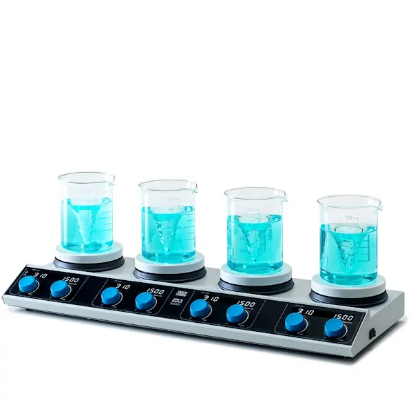 VELP AM4 Digital 4 Bölmeli Isıtıcılı Manyetik Karıştırıcı  4×20 L | 310 °C