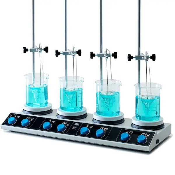 VELP AM4 Digital PRO Sistem | 4 Bölmeli Isıtıcılı Manyetik Karıştırıcı 4 X 20 L  (Prob + Destek Çubuğu + Kelepçe)