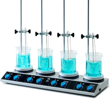 VELP AM4 Digital PRO Sistem | 4 Bölmeli Isıtıcılı Manyetik Karıştırıcı 4 X 20 L  (Prob + Destek Çubuğu + Kelepçe)