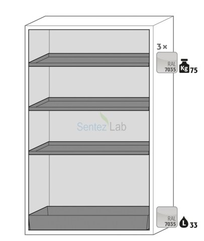 Asecos Kimyasal Saklama Dolabı (Safety storage cabinet S-CLASSIC-90 model S90.196.120 )