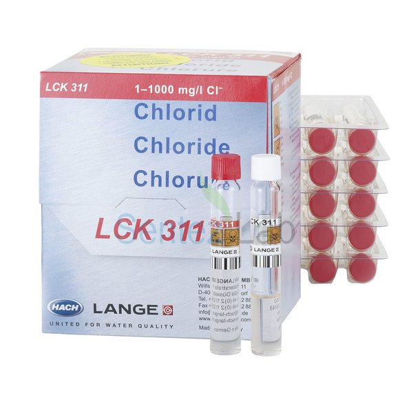 LCK311 Klorür küvet testi, ölçüm aralığı 1-70 mg/l, 70-1000 mg/l; 24/pkt