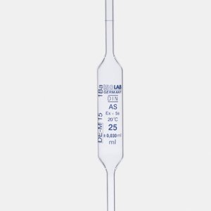 ISOLAB Pipet - Cam - Bullu - As Kalite - Grup Sertifikalı - Mavi Skala - 25 ml / 1 Adet