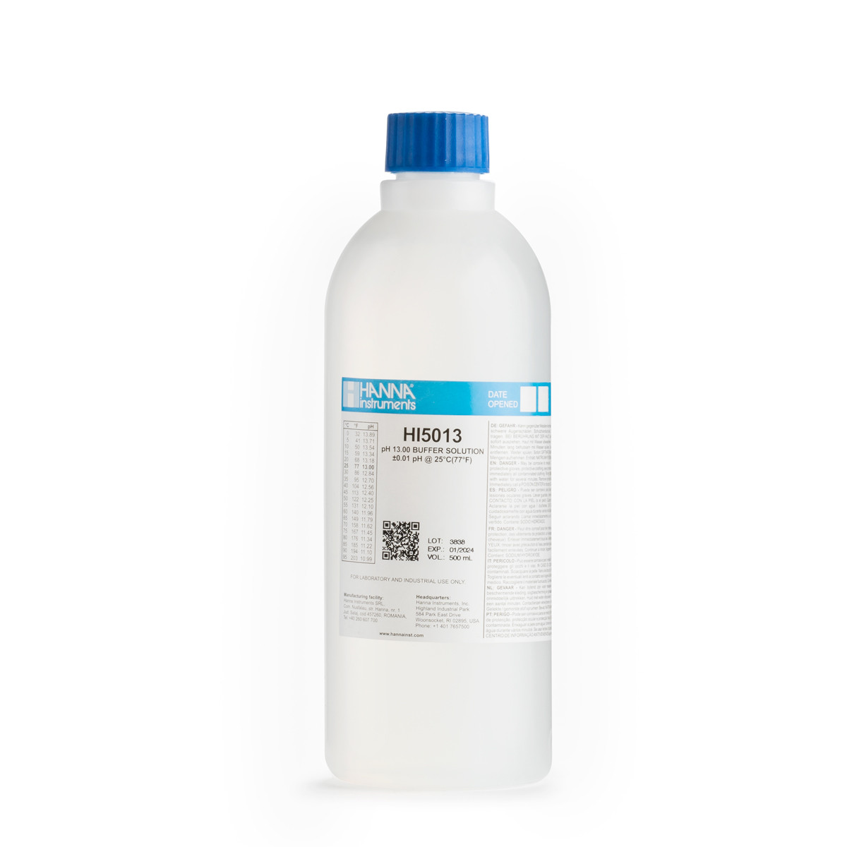 HANNA HI5013 pH 13.00 @ 25°C Technical Calibration Buffer, 500 mL