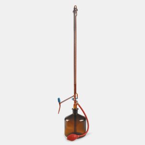 ISOLAB Büret - Otomatik - Amber - Ptfe Ara Musluklu - As Kalite - Grup Sertifikalı - Beyaz Skala - 25 ml