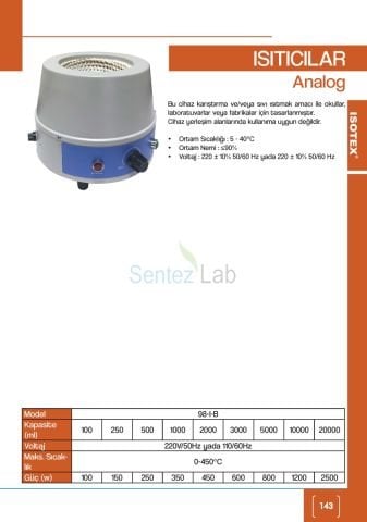 ISOTEX Balon Isıtıcı Analog 20 Litre