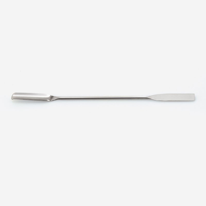 İSOLAB 047.02.180 spatül - paslanmaz çelik - düz oluklu - 180 mm