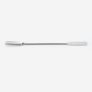 İSOLAB 047.02.180 spatül - paslanmaz çelik - düz oluklu - 180 mm