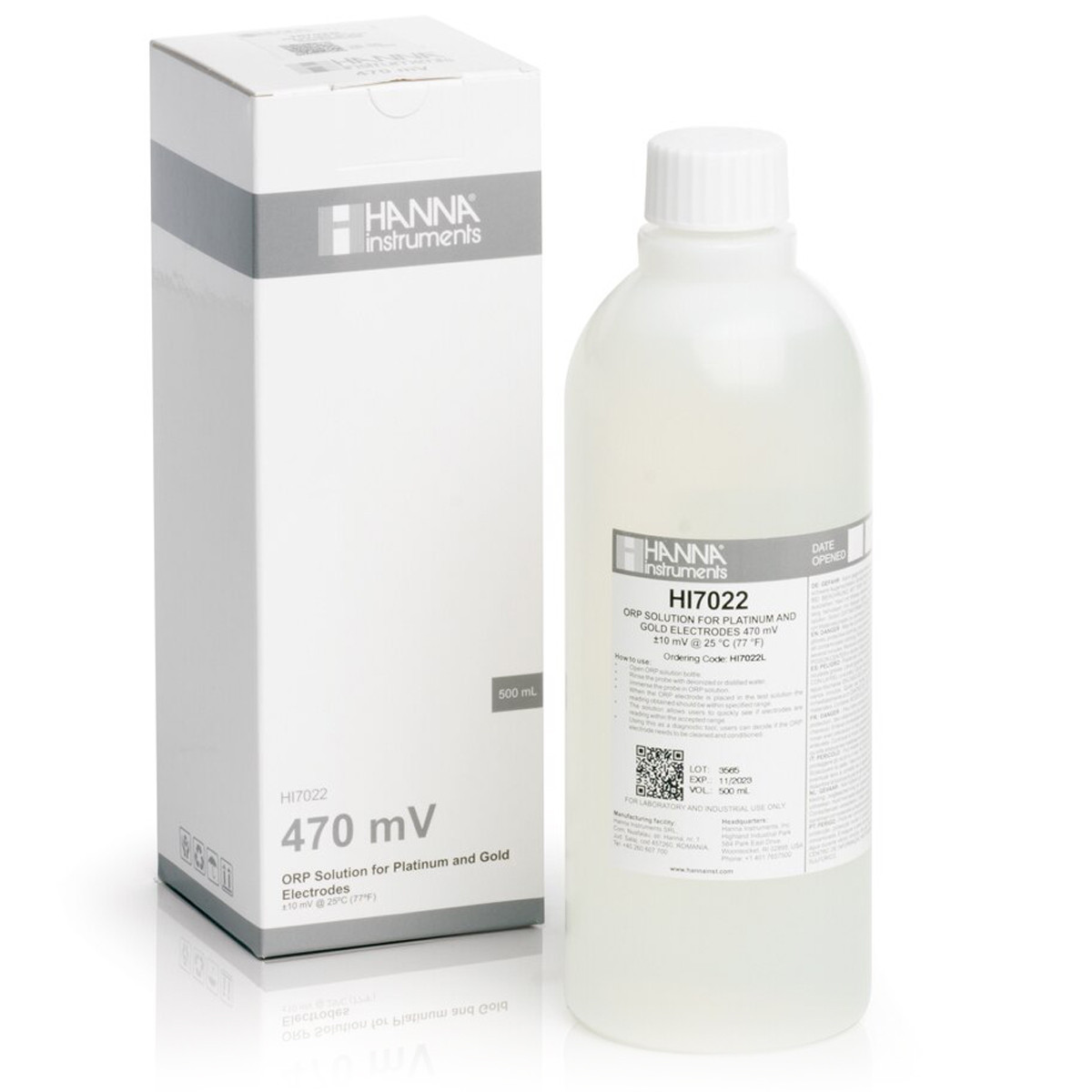 HANNA HI7022L ORP test solution @470 mV (@20°C), 500 mL