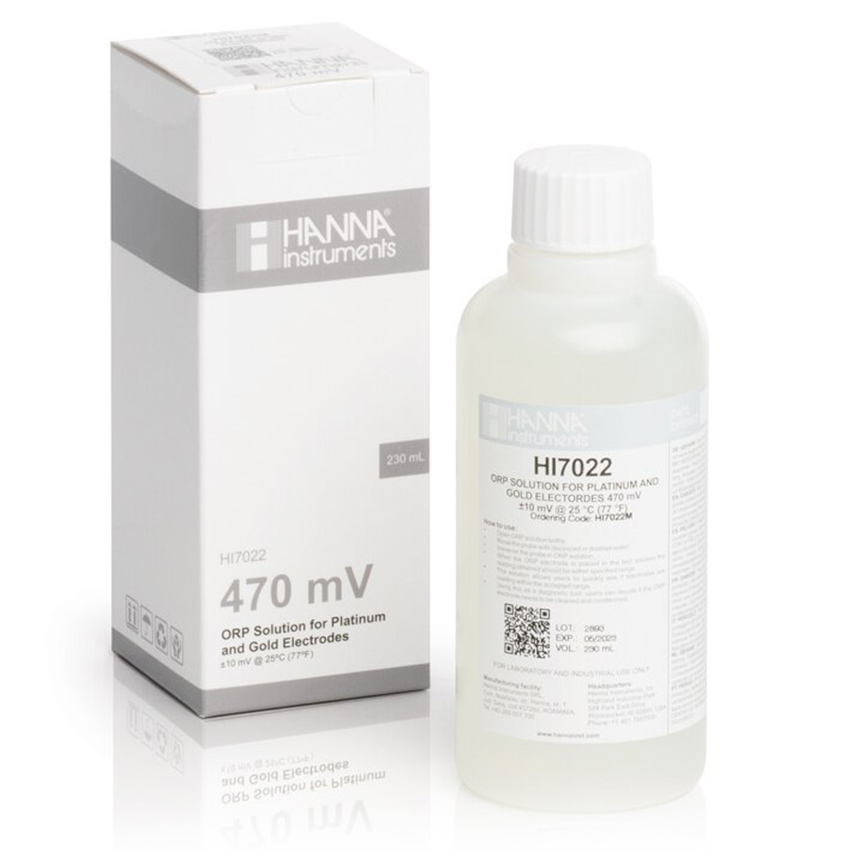HANNA HI7022M ORP test solution @470 mV (@20°C), 230 mL