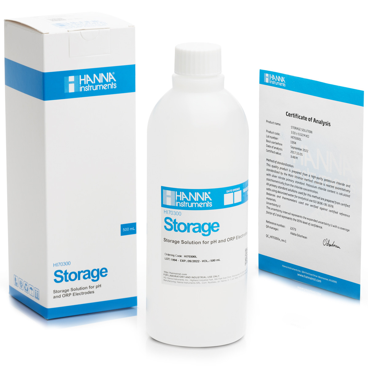 HANNA HI70300L Electrode storage solution, 500 mL bottle
