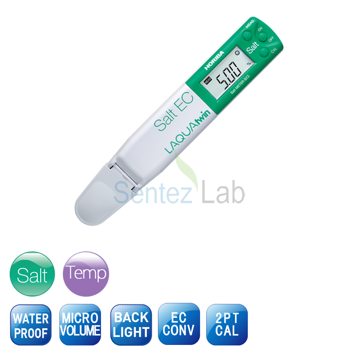 HORIBA LAQUAtwin Salt-11 Tuzluluk Ölçer EC Sensör ile 0.0... 100.0 g/L | 0.1 g/L