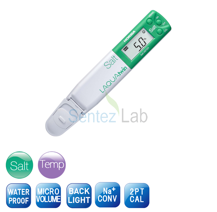 HORIBA LAQUAtwin Salt-22 Tuzluluk Ölçer Na+ Sensör ile | Ağırlıkça % 0.01 ile %25