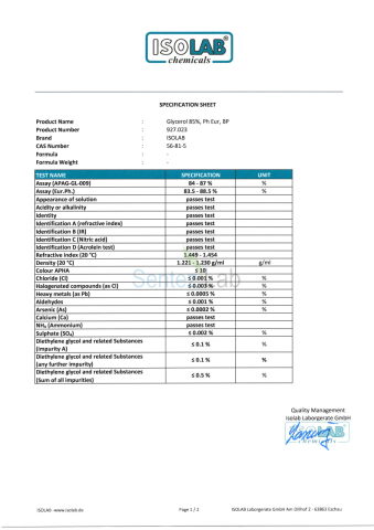 GLYCEROL %85 PH EUR,BP 56-81-5 1000 ml