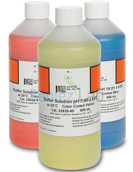 Hach pH Color Buffer Solution Kit,  (pH 4.01, pH 7.00, pH 10.00) 500 ml