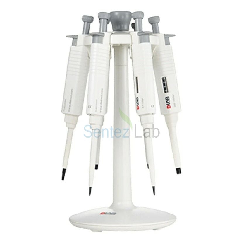 DLAB MicroPette Plus SETA 3 Adet Otomatik Pipet ve 6'lı Stand Komple 0.5-10, 10-100, 100-1000 μl Pipet Uçları Dahildir