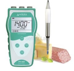Apera pH Metre Portatif Yarı Katı numunelerdeki ölçümler için Mızrak Tipi ph/Sıc. Elektrodu Labsen753 ile birlikte