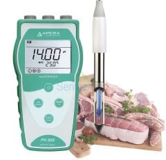 Apera pH Metre Portatif Et numuneleri için pH Metre Kiti Lansen763 Gıda Sınıfı Bıçak pH/Sıcaklık Elektrodu ile birlikte