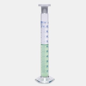 ISOLAB Mezür - Çalkalama - Hexagonal Cam Tabanlı - A Kalite - Grup Sertifikalı - Mavi Skala - 100 ml