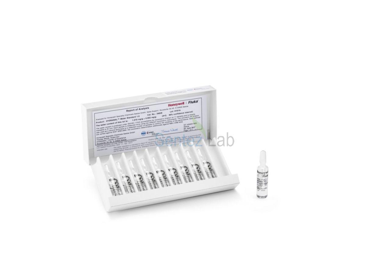 Fluka 34847 HYDRANAL Water Standard 0.1 standard for Karl Fischer titration (water content 0.1 mg/g = 0.01%), exact value on report of analysis 40 ml