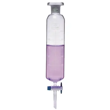 ISOLAB  Ayırma Hunisi - Cam - Silindirik - Dereceli - Ptfe Musluklu - 250 Ml