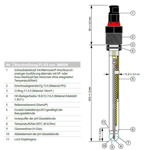 WTW SI Analytics PL 81-120pHT VP Kombine pH Elektrodu
