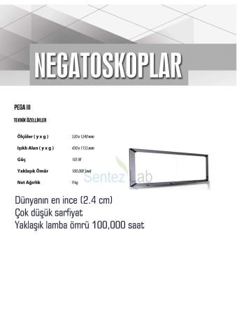 Elektromag 3 lü LCD Negatoskop PEGA-3 1140x520x24mm