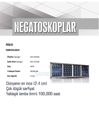 Elektromag 4 lü LCD Negatoskop PEGA-4 1620x520x24mm