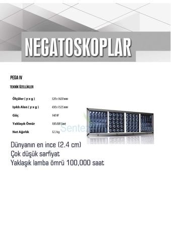 Elektromag Dörtlü LCD Negatoskop – 520 x 1620 mm, 2.4 cm İnce Tasarım