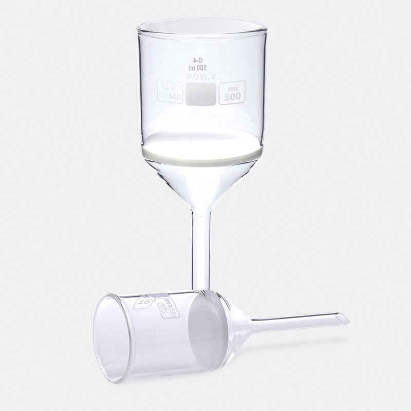 İSOLAB 043.01.054 huni - gooch - sinter cam filtreli - 3D - por 4 - 50 ml - çap 35 mm