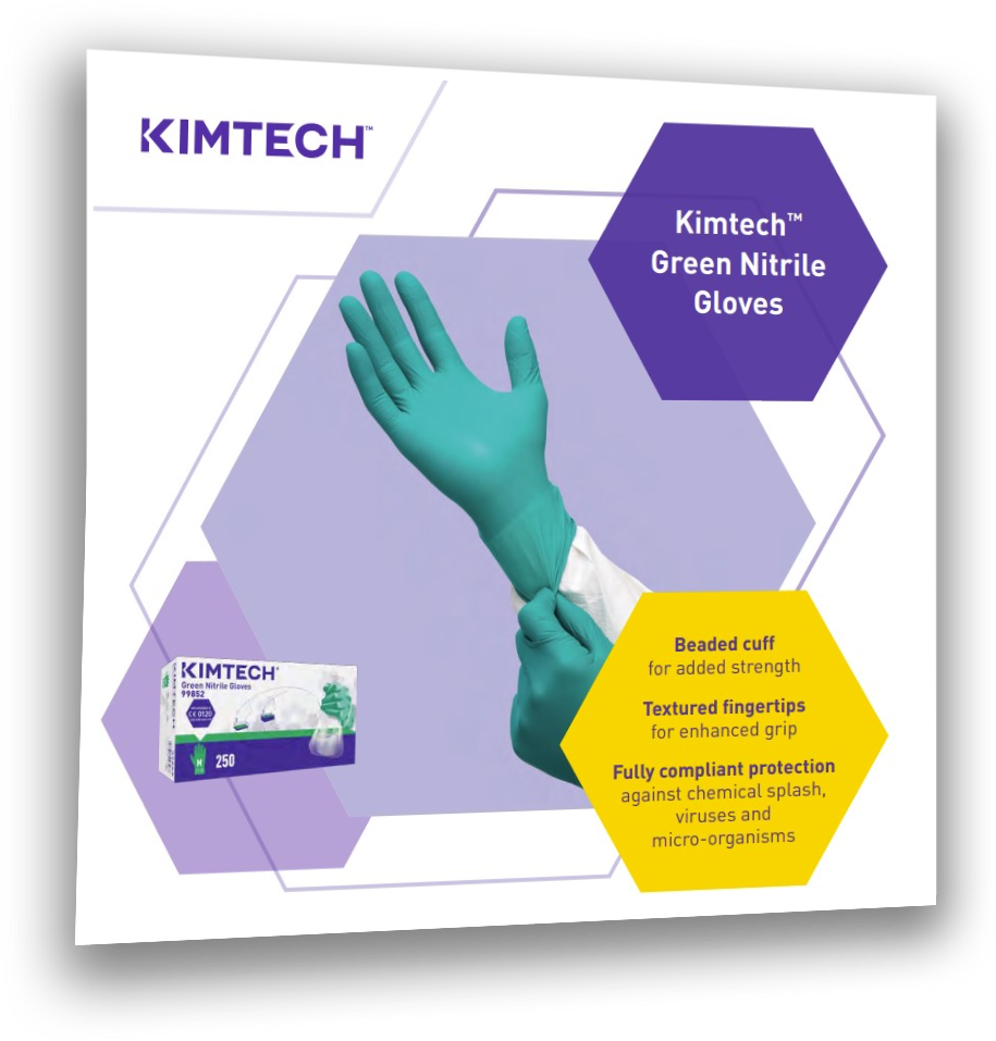 KIMTECH Science* Nitril eldivenler yeşil 24cm pudrasız