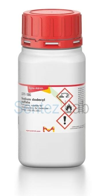 Sigma-Aldrich L3771 Sodium dodecyl sulfate BioReagent, suitable for electrophoresis, for molecular biology, ≥98.5% (GC) Cas 151-21-3 100 gr