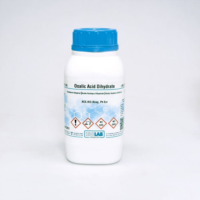 ISOLAB OXALIC ACID DIHYDRATE  ≥ 99.5%, FOR ANALYSIS ACS,ISO,REAG. PH EUR CAS 6153-56-6 1000 GR
