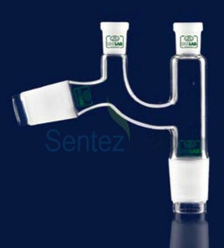 ISOLAB 065.46.002 Claisen Başlığı - Erkek Şilif NS 19/26 - Dişi Şilif 14/23 - Açılı Erkek Şilif NS 19/26