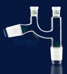 ISOLAB 065.46.002 Claisen Başlığı - Erkek Şilif NS 19/26 - Dişi Şilif 14/23 - Açılı Erkek Şilif NS 19/26