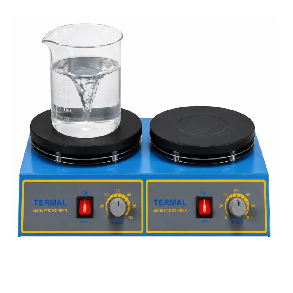 Termal N11152 2 Gözlü Isıtıcısız Manyetik Karıştırıcı / 2 göz / her göz bağımsız / göz başına 2 L / 0...1600 d/dak / analog dimmer / Ø160 mm alüminyum plaka / 2 manyetik balık