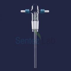 ISOLAB 065.67.002 gaz yıkama şişe başlığı - frit disksiz - P.P yan kollu